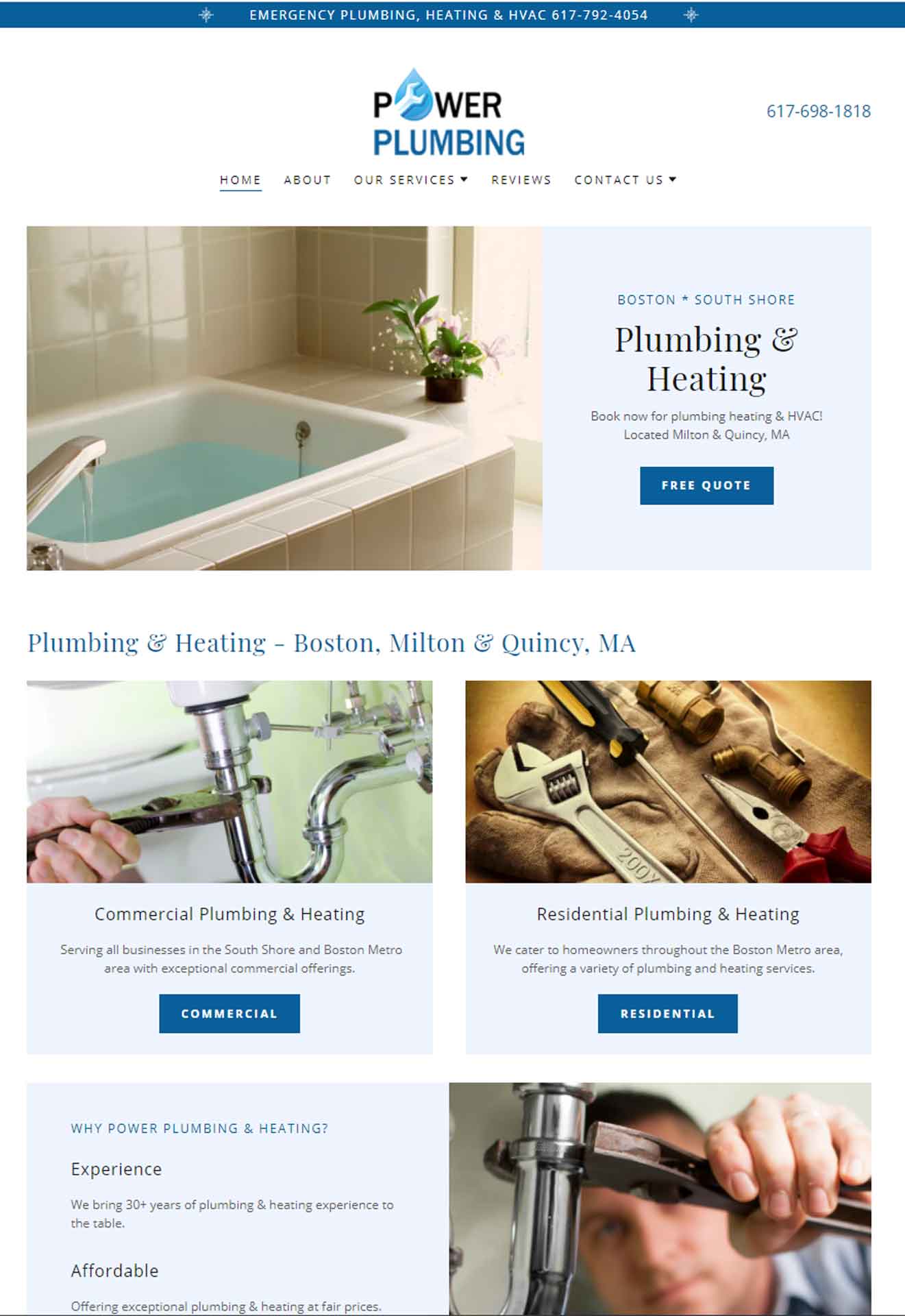 affordable website builder for plumbing and heating