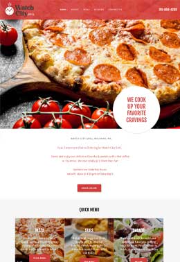 website builder for pizza restaurant with menus